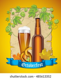 Oktoberfest. Beer, pretzels.