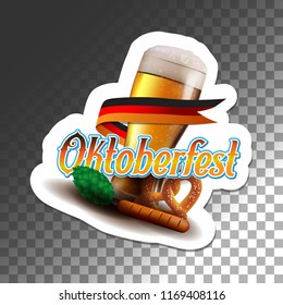 oktoberfest with beer,pretzel and sausage