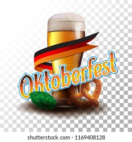 oktoberfest with beer,pretzel and sausage