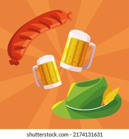 oktoberfest beers, hat and food design