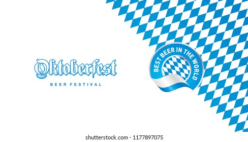 Oktoberfest Best Beer in the World blue logo background