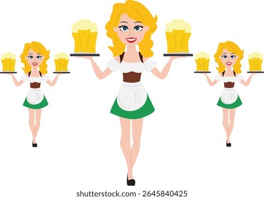 Oktoberfest Blonde Beer Girl Servindo Oktoberfest