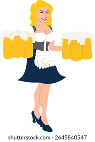 Oktoberfest Garota Cerveja Loira Servindo Bebidas Oktoberfest
