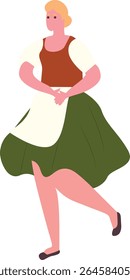 Oktoberfest Blonde mulher vestido de galinha ilustração a pé
