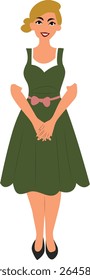 Oktoberfest Loira Mulher em vestido de galinha verde