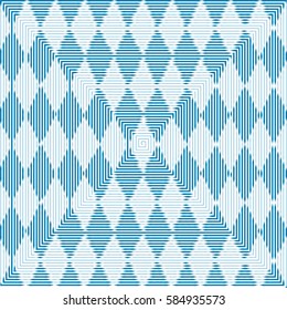 Oktoberfest blue abstract striped checkered background. Vector illustration