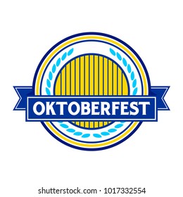 Oktoberfest Blue Circular Badge Symbol Vector Graphic Logo Design