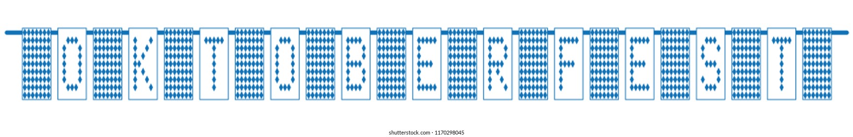 oktoberfest, blue diamond pattern letters
