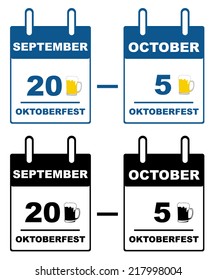 Oktoberfest calendar isolated on white