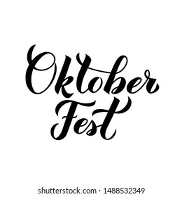 Oktoberfest calligraphy hand lettering isolated on white. Traditional Bavarian beer festival. Easy to edit vector template for your logo design,  poster, banner, flyer, t-shirt, invitation, etc.