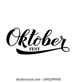 Oktoberfest calligraphy hand lettering isolated on white. Traditional German beer festival. Easy to edit vector element of design  for your logo design,  poster, banner, flyer, t-shirt, invitation. 