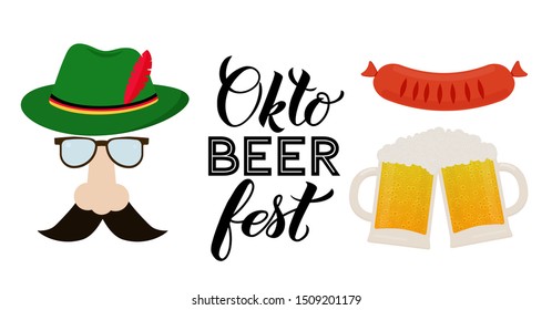 Oktoberfest calligraphy hand lettering isolated on white. Traditional German beer festival. Easy to edit vector template for your logo design, poster, banner, flyer, tee-shirt, invitation, etc. 