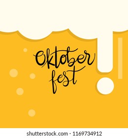 Oktoberfest calligraphy hand written. Beer festival. Drink and beverage background vector.