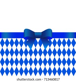 Oktoberfest card with blue rhombuses, template