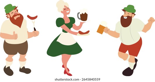 Oktoberfest Oktoberfest Animação de pessoas salsicha de cerveja