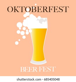 Oktoberfest celebration background design  with beer glass