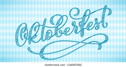 Oktoberfest celebration background. Happy Oktoberfest in German Lettering typography. Beer festival decoration badge icon.