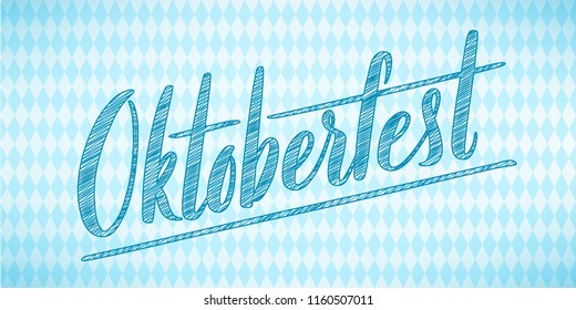 Oktoberfest celebration background. Happy Oktoberfest in German Lettering typography. Beer festival decoration badge icon.