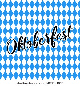 Oktoberfest celebration background. Happy Oktoberfest in German Lettering typography. Beer festival decoration badge icon.