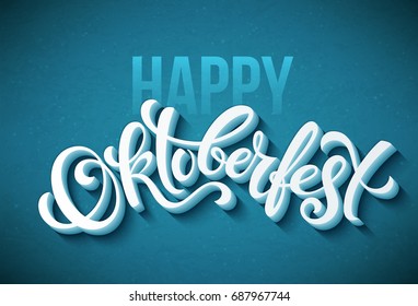 Oktoberfest celebration background. Happy Oktoberfest in German Lettering typography. Beer festival decoration badge/icon.