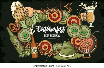 Oktoberfest Celebration banner design, vector illustration