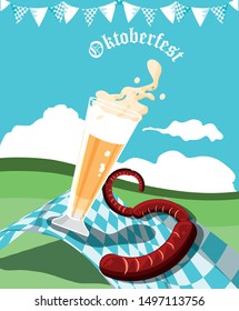 oktoberfest celebration day with beer glass