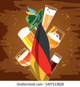 oktoberfest celebration day with germany flag