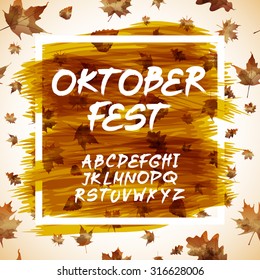 Oktoberfest celebration design with Bavarian hat and autumn leaves art