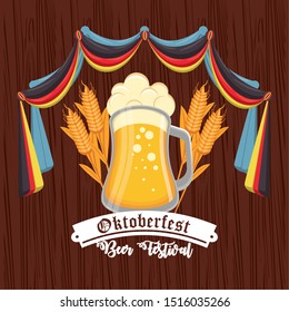 Oktoberfest Celebration design with beer, vector illustration