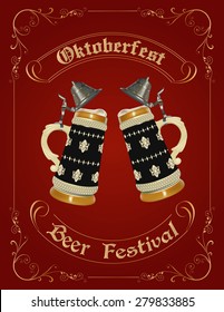 Oktoberfest celebration design with German beer stein