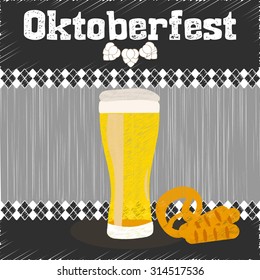 Oktoberfest Celebration design a poster on a gray background. Illustration vector.