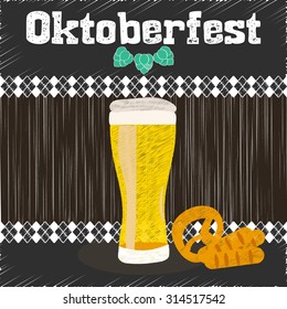 Oktoberfest Celebration design a poster on a gray background. Illustration vector.