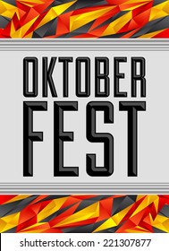Oktoberfest celebration design - Vector geometric background - modern flag concept - Germany colors