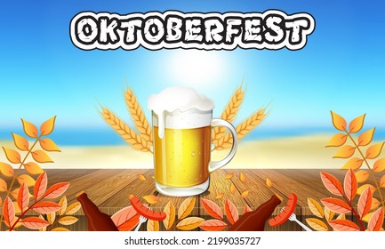 Oktoberfest Celebration Festival Banner Background, International Beer Bacgkground.