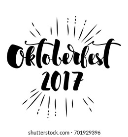 Oktoberfest celebration Lettering typography. Beer festival.