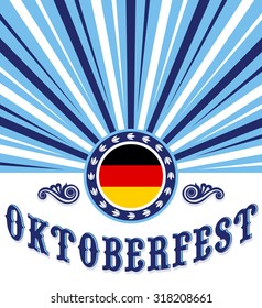 Oktoberfest celebration poster design - Vector illustration, Germany flag
