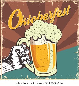 oktoberfest celebration poster with jar