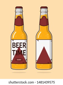 Oktoberfest celebration poster, premium drink bottle isolated on solid color background in 3d illustration, Beer time at the sticker, Beer festival EPS 10 vector illustration bonus beer bottle mockup