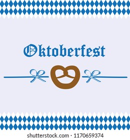 Oktoberfest celebration pretzel bavaria flag background vector illustration EPS10