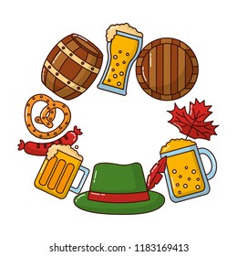 oktoberfest celebration set icons