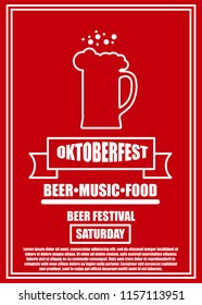 Oktoberfest celebration traditional decoration banner background. Bavarian glass beer illustration vector carnival invitation card. German festival party template concept
