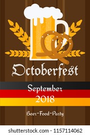 Oktoberfest celebration traditional decoration banner background. Bavarian glass beer illustration vector carnival invitation card. German festival party template concept