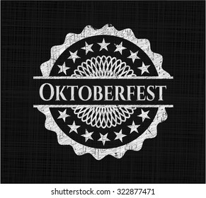 Oktoberfest chalkboard emblem on black board