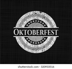 Oktoberfest chalkboard emblem written on a blackboard