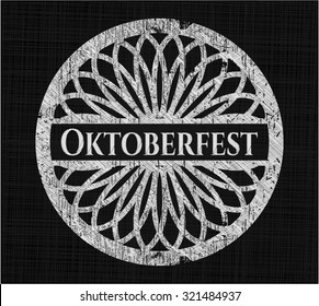 Oktoberfest chalkboard emblem written on a blackboard