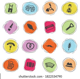 Oktoberfest color vector icons for web and user interface