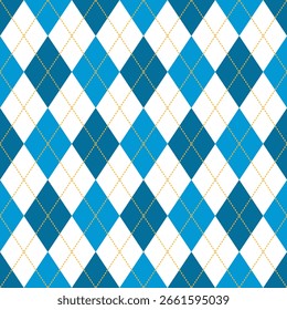 oktoberfest farben argyle nahtloses muster, blau weiß vektor hintergrund