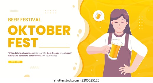 Oktoberfest concept illustration banner template