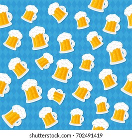 Oktoberfest - concept of seamless texture with icons. Vector.