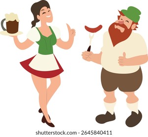 Oktoberfest Oktoberfest Casal Cerveja Salsicha Celebração